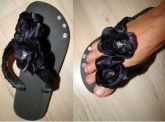 Sandália black flower